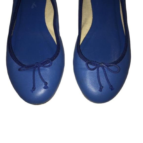 J Crew Leather Cobalt Blue Ballet Flats Classic 7 - Picture 3 of 8